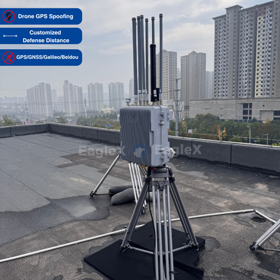 طائرة بدون طيار FPV GPS، BeiDou، GLONASS Galileo جهاز التزوير للمطار، السجن، أمن الحدود، أمن محطات الطاقة