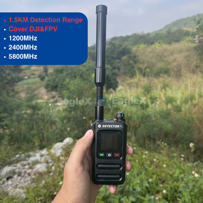 1.5-2KM جهاز الكشف اليدوي للطائرات بدون طيار الكشف عن 8001500MHz,24002485MHz,57255850MHz