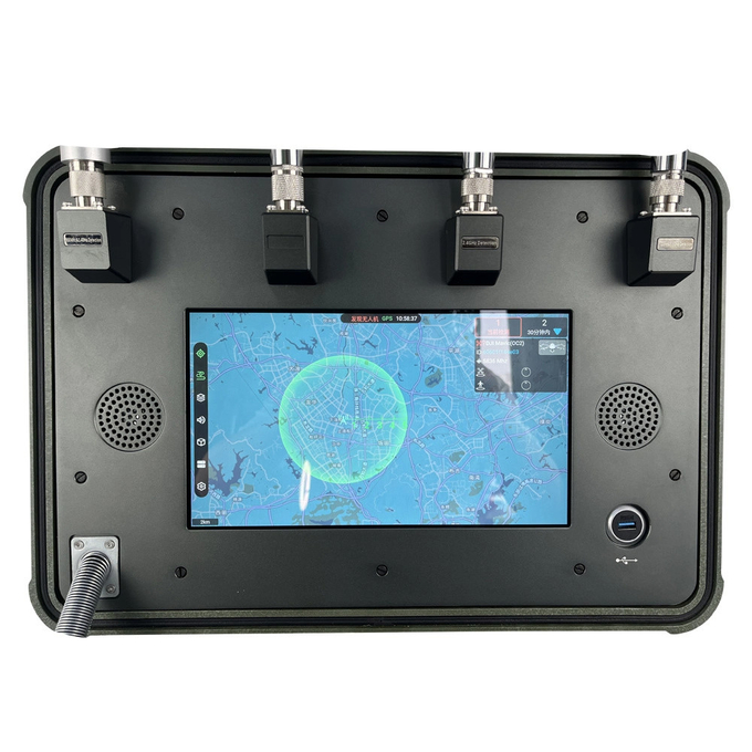 5 كيلومتر ~ 10 كيلومتر 360 درجة كامل المجال الجوي IP66 مستوى الحماية 900M 1.4G 2.4G 5.2G 5.8GHz 10 ساعات عملية الكشف عن جهاز الكشف عن الطائرات بدون طيار 3
