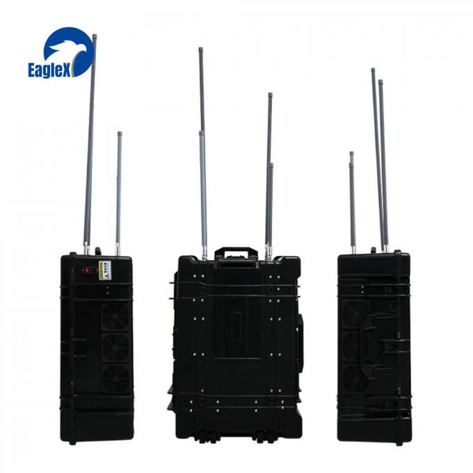1.5 كيلومتر مسافة محمولة مضادة للطائرات بدون طيار 20MHz-6000MHz جهاز تشويش إشارات الطائرات بدون طيار 0