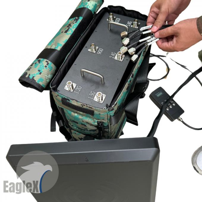 حقيبة ظهر التمويه طائرة بدون طيار جامر 6 باند 2.4G 5.8G 433M 900M 1.2G 1.5G 2.5KM المدى 0
