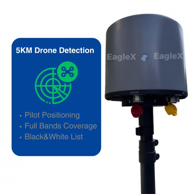 5000m 5KM المسافة DJI FPV كاشف طائرة بدون طيار ثابت الكشف 360° تغطية 400-6000MHz 2