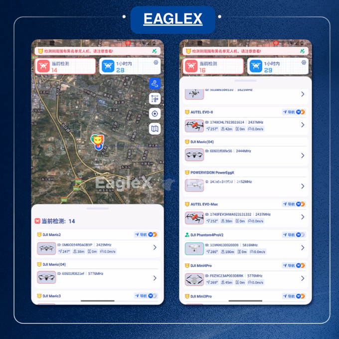 كاشف طائرات بدون طيار يدوية FPV 4KM 4000M مسافة طويلة محمول محمول DJI UAV AUTEL كشف كاشف سلبي من الطائرات بدون طيار 2